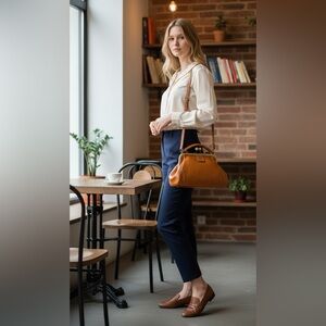 NEW Gianni Conti Light Brown Genuine Italian Leather Handbag